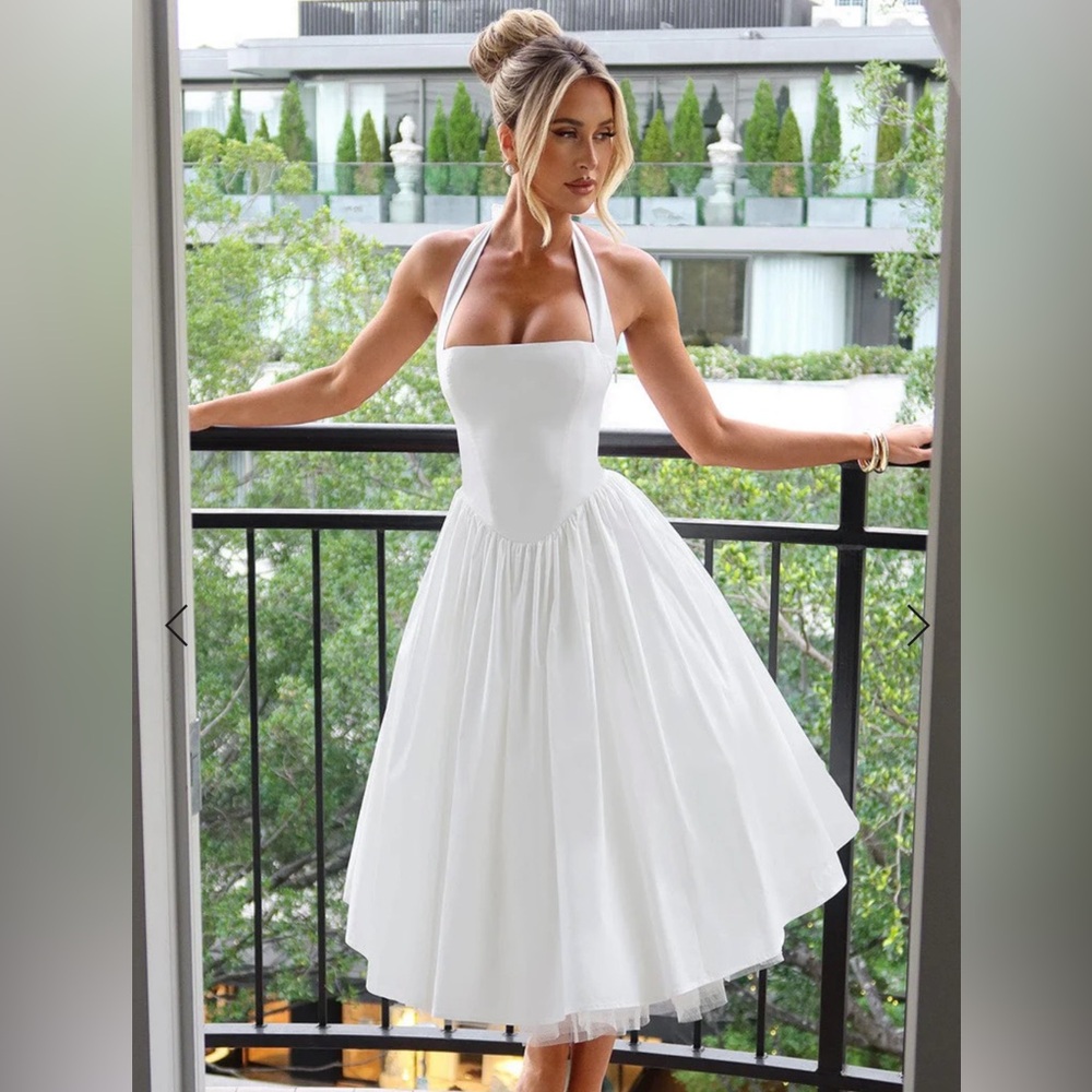 BabyBoo CRESSIDA MIDI DRESS - IVORY Elegant White Midi Dress